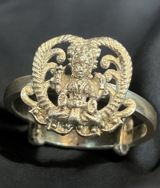 The Kadambari Silver Lakshmi Adjustable Finger Ring