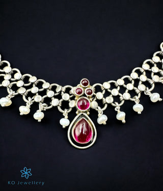 The Raunak Silver Antique Necklace