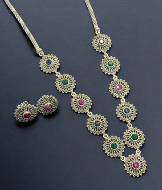 The Radiant Flora Silver Marcasite Necklace & Earrings