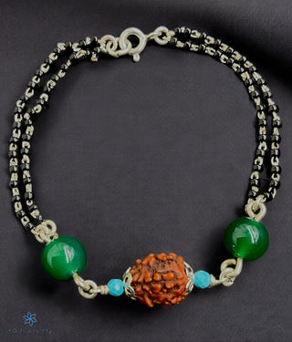 The Vihan Silver Rudraksha Mangalsutra Bracelet