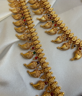 The Ananya Silver Navarathna Mango Necklace Set of 2