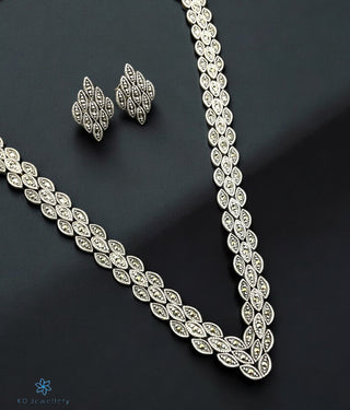 The Kate Silver Marcasite Necklace & Earrings