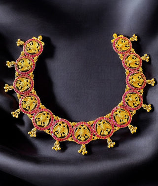 The Lakshanya Silver Gandaberunda Kemp Necklace & Earrings