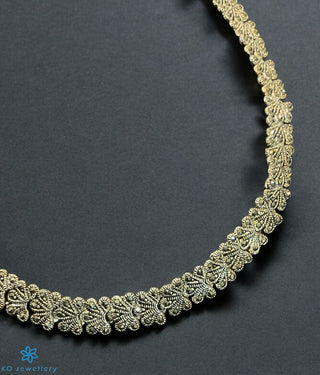 The Luxurious Luster Silver Marcasite Necklace & Earrings