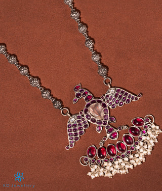 The Tanisha Gandaberunda Silver Necklace & Earrings