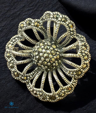 The Sparkling Flower Marcasite Silver Brooch & Pendant