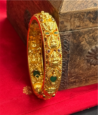 The Swara Silver Lakshmi Nakkasi Bracelet - Single (Size/2.2/2.4/2.6/2.8)