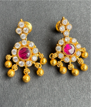 The Arunika Silver Earrings (White)