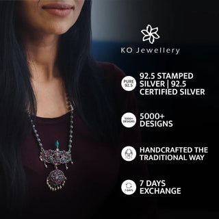 The Ugra Kirtimukha Silver Heritage Nakkasi Necklace