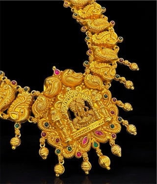 The Mayara Silver Lakshmi Nakshi long Haaram/Necklace