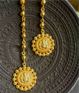 The Haridra Silver Maang Tikka