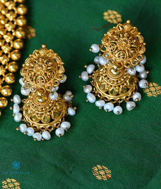 The Sumukh Silver Pearl Jhumkas