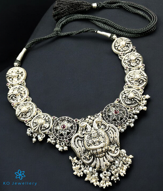 The Saranga Silver Gandaberunda  Necklace