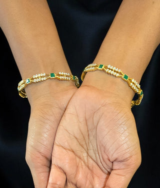 The Saharsh Silver Solitaire Bangle-Single (Size 2.6)