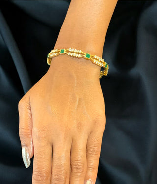 The Saharsh Silver Solitaire Bangle-Single (Size 2.6)