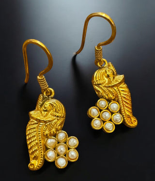 The Barhin Silver Peacock Pearl Earrings