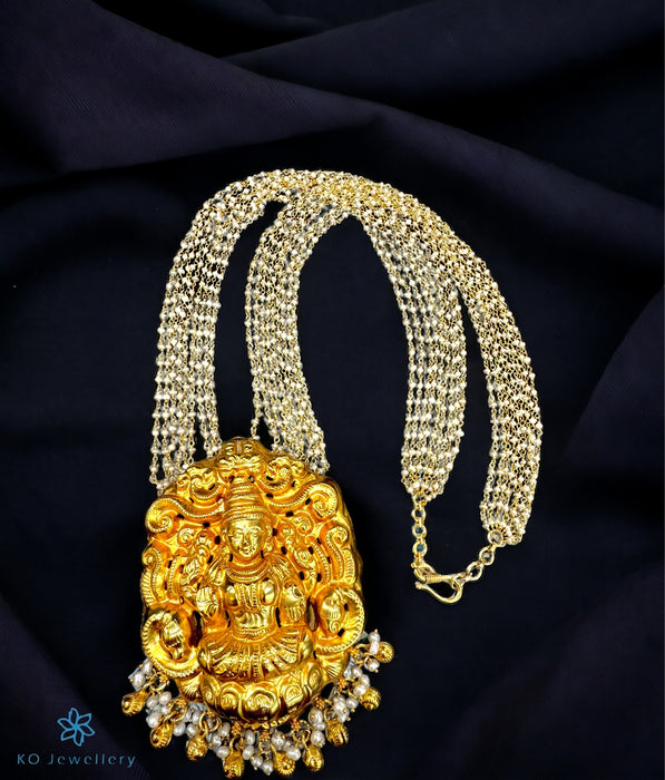 The Silver Lakshmi Pearl Nakkasi Necklace