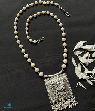 The Vashistha Silver Heritage Nakkasi Pearl Necklace