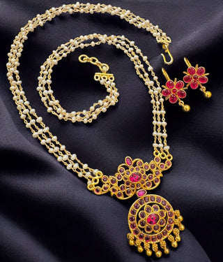 The Manyata Silver Pearl Necklace & Earrings