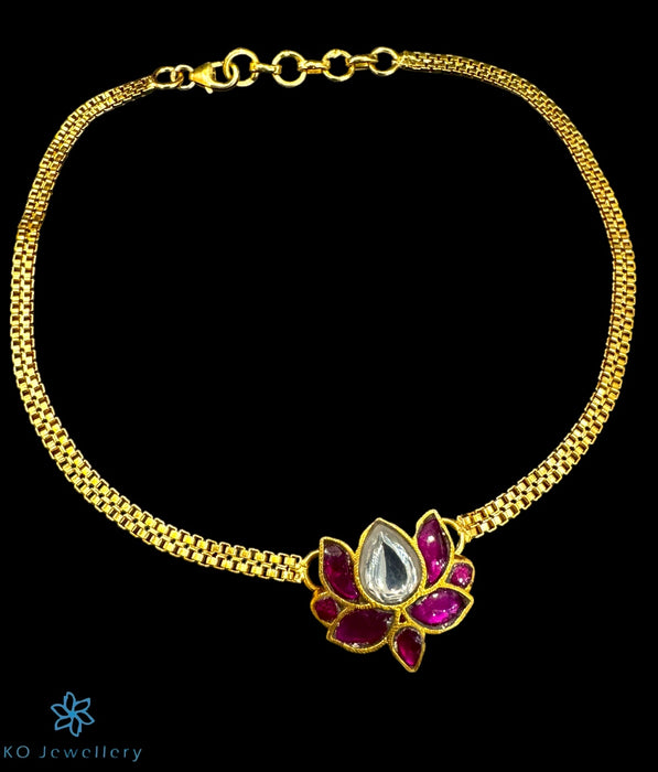 The Lotus Silver Choker Kundan Necklace
