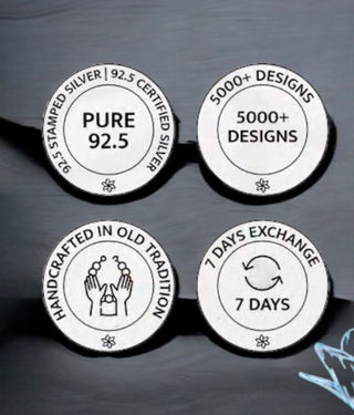 92.5 certified silver, handcrafted with over 5000+ designs and a 7-day exchange policy