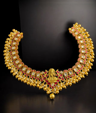 The Vandana Silver Lakshmi Nakshi Kundan Necklace