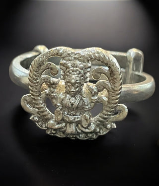 The Kadambari Silver Lakshmi Adjustable Finger Ring