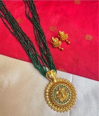 The Ganavi Silver Ganesha Pathak Necklace