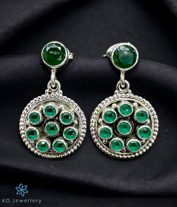 The Hanshi Silver Gemstone Earrings (Green)