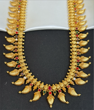 The Ananya Silver Navarathna Mango Necklace Set of 2