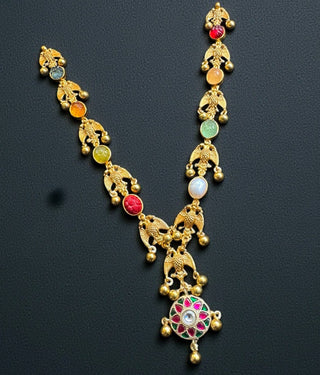 The Surya kanthi Silver Gandaberunda  Necklace & Earrings