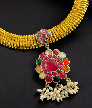 The Manasvi Silver Kundan  Necklace