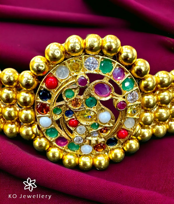 The Bhamini Silver Navratna Choker Necklace