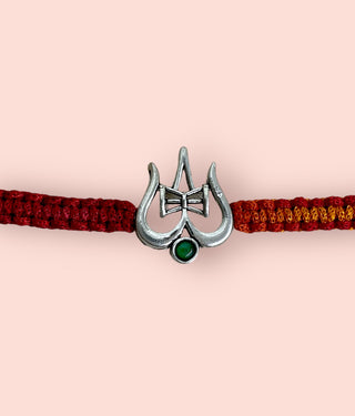 The Isha Silver Rakhi (Green)