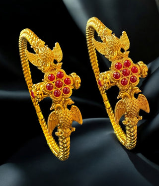 The Virat Silver Gandaberunda Golusu Bangle-Single (Size /2.2/2.4/2.6/2.8)