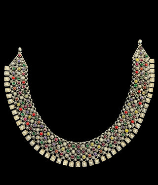 The Varudha Silver Navratna Necklace