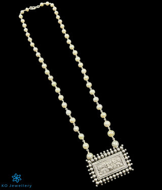 The Ugra Kirtimukha Silver Heritage Nakkasi Necklace