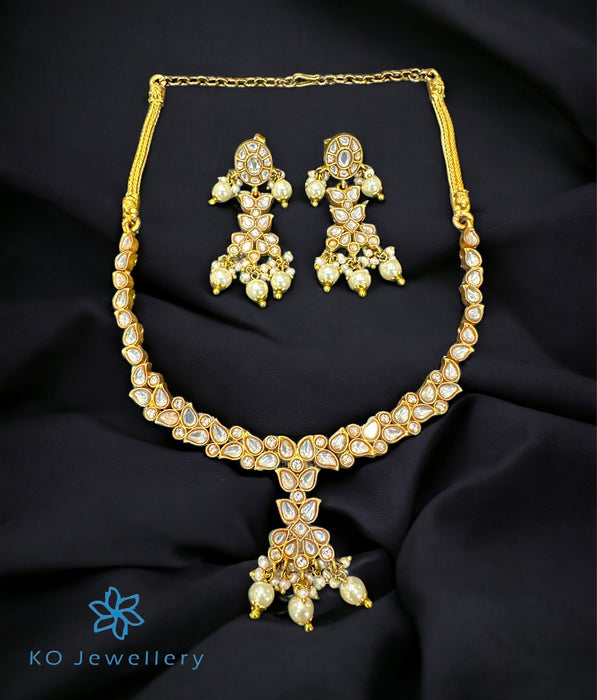 The Avni Silver Pearl Necklace Set