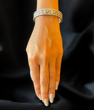 The Pushpita Silver Filigree Bangle- Single (Size /2.2/2.4/2.6/2.8)