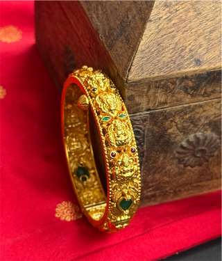 The Swara Silver Lakshmi Nakkasi Bracelet - Single (Size/2.2/2.4/2.6/2.8)