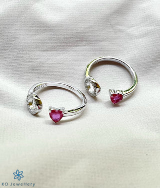 The Triya Silver Toe-Rings (Front open)