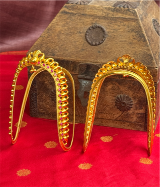 The Sahiti Silver Kemp Bridal Armlet or Vanki - Single