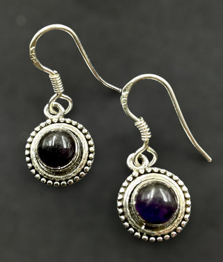 The Malvika Silver Gemstone Earrings (Black)