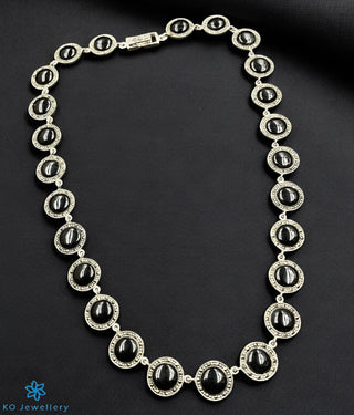 The Black Circlet Silver Marcasite Necklace