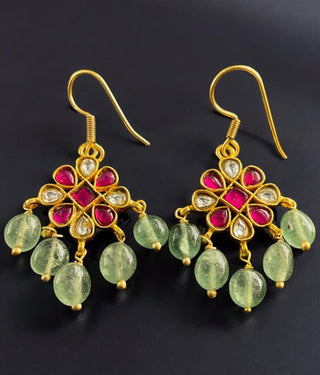 The Mahua Silver Kundan Earrings - White