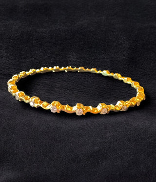 The Vanshika Silver Traditional Close Setting Diamond Bangle -Single (Size 2.4)