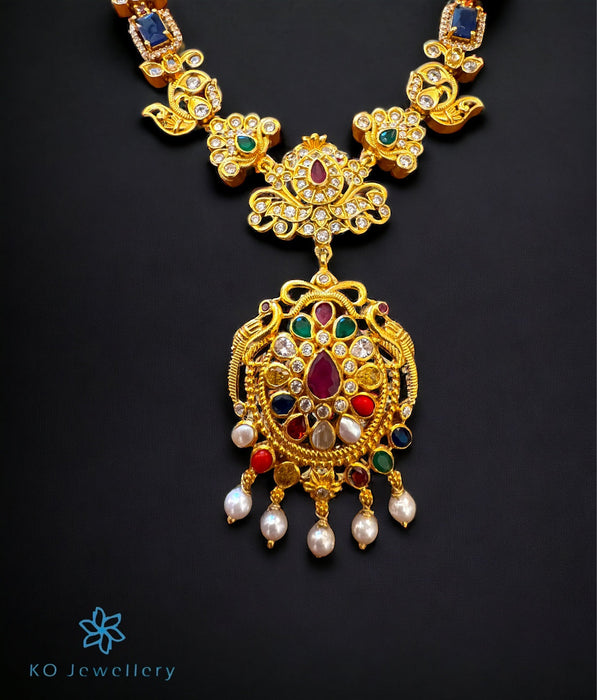 The Kaashya Silver Navratna Necklace
