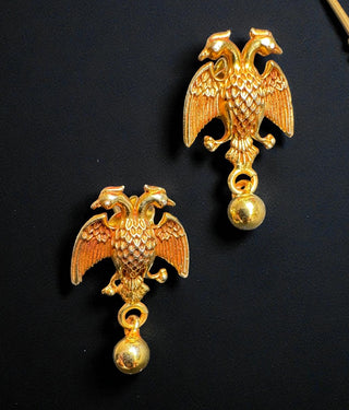 The Dvirupa Silver Gandaberunda Earstuds