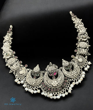 The Niyati Silver Nakshi Necklace (Oxidised)