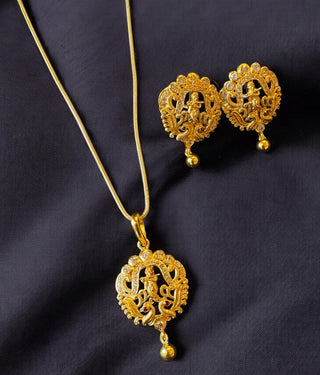 The Krishna Silver Pendant & Earrings